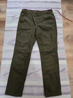 REI Olive Green Women's Canvas Boot Cut Jeans, 10